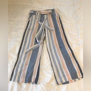 Indigo Rein casual striped pants with tie belt, medium A